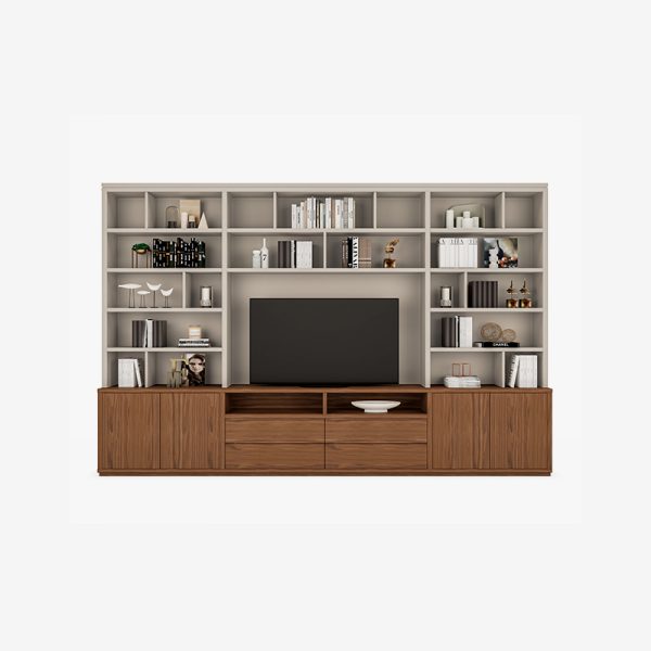 libreria a medida de madera